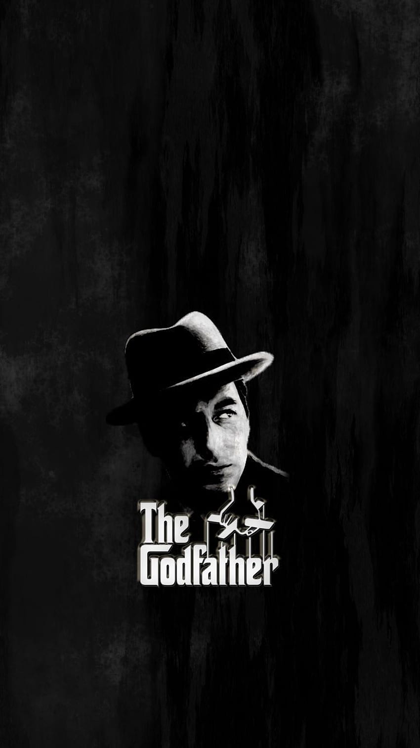 Der Pate, Michael Corleone, Hut, Schwarz-Weiß, Logo, Hochformat, Hintergrundbild fürs Smartphone