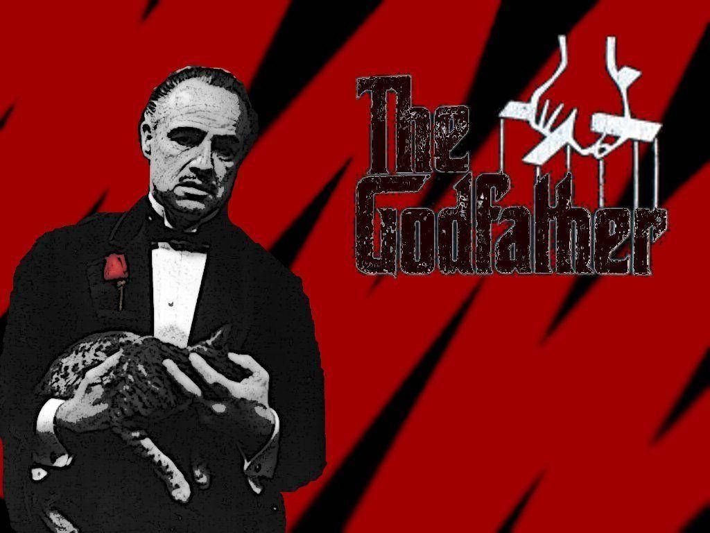 Der Pate, Vito Corleone, Marlon Brando, Katze, Logo, Rot, Hintergrundbild fürs Tablet
