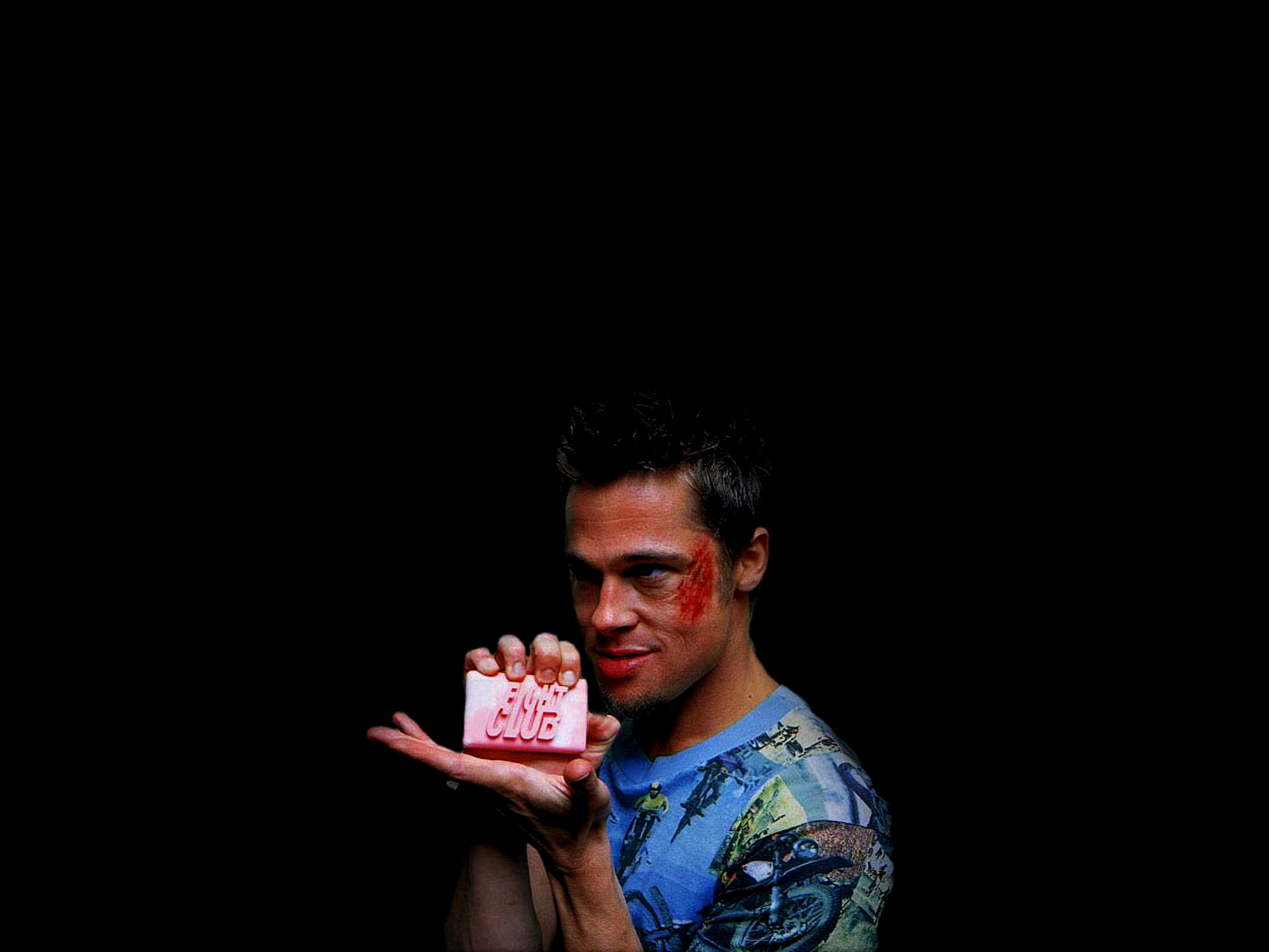 Fight Club, Tyler Durden, Brad Pitt, Seife, Schwarzer Hintergrund, HD Wallpaper