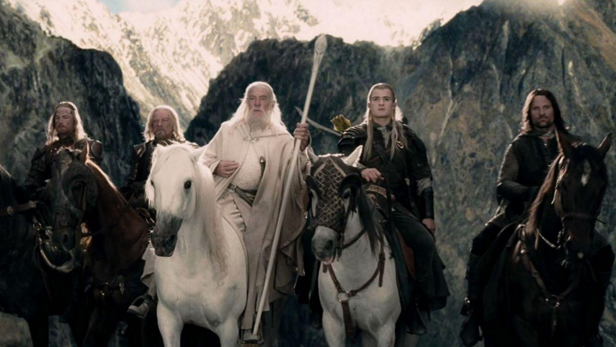 Gandalf, Aragorn, Legolas, Der Herr der Ringe, Reiter, Pferde, Hintergrundbild
