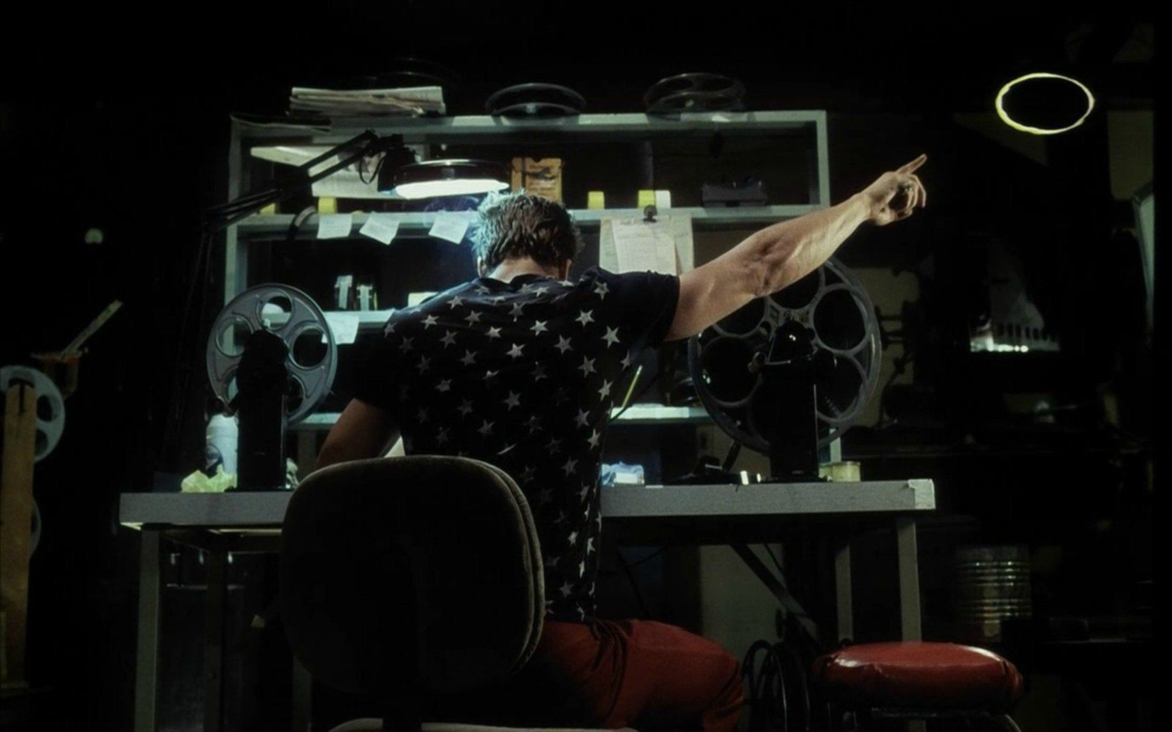 Fight Club, Tyler Durden, Brad Pitt, Filmvorführer, Vorführraum, Filmszene, HD, MacBook-Hintergrundbild