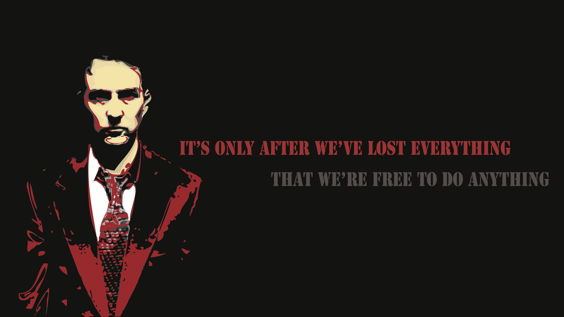 Fight Club, Tyler Durden, Zitat, Rot, Schwarzer Hintergrund, Full HD Wallpaper