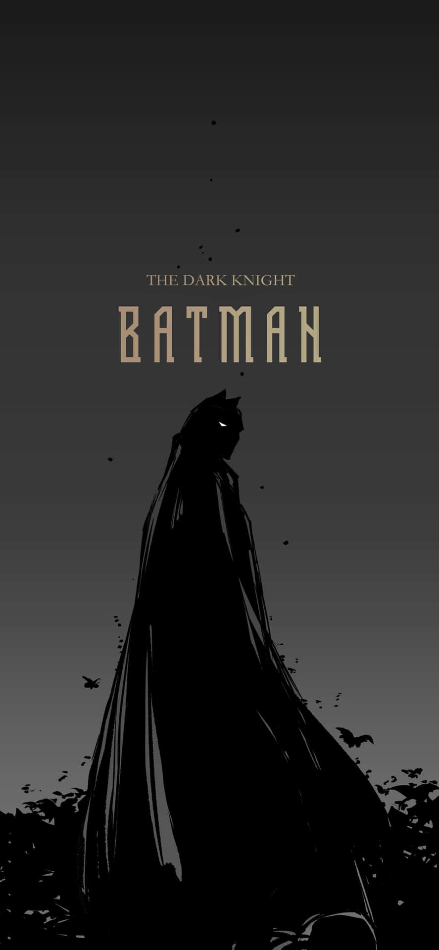 Batman, Schriftzug, Silhouette, Filmplakat, Minimalismus, Android-Hintergrundbild