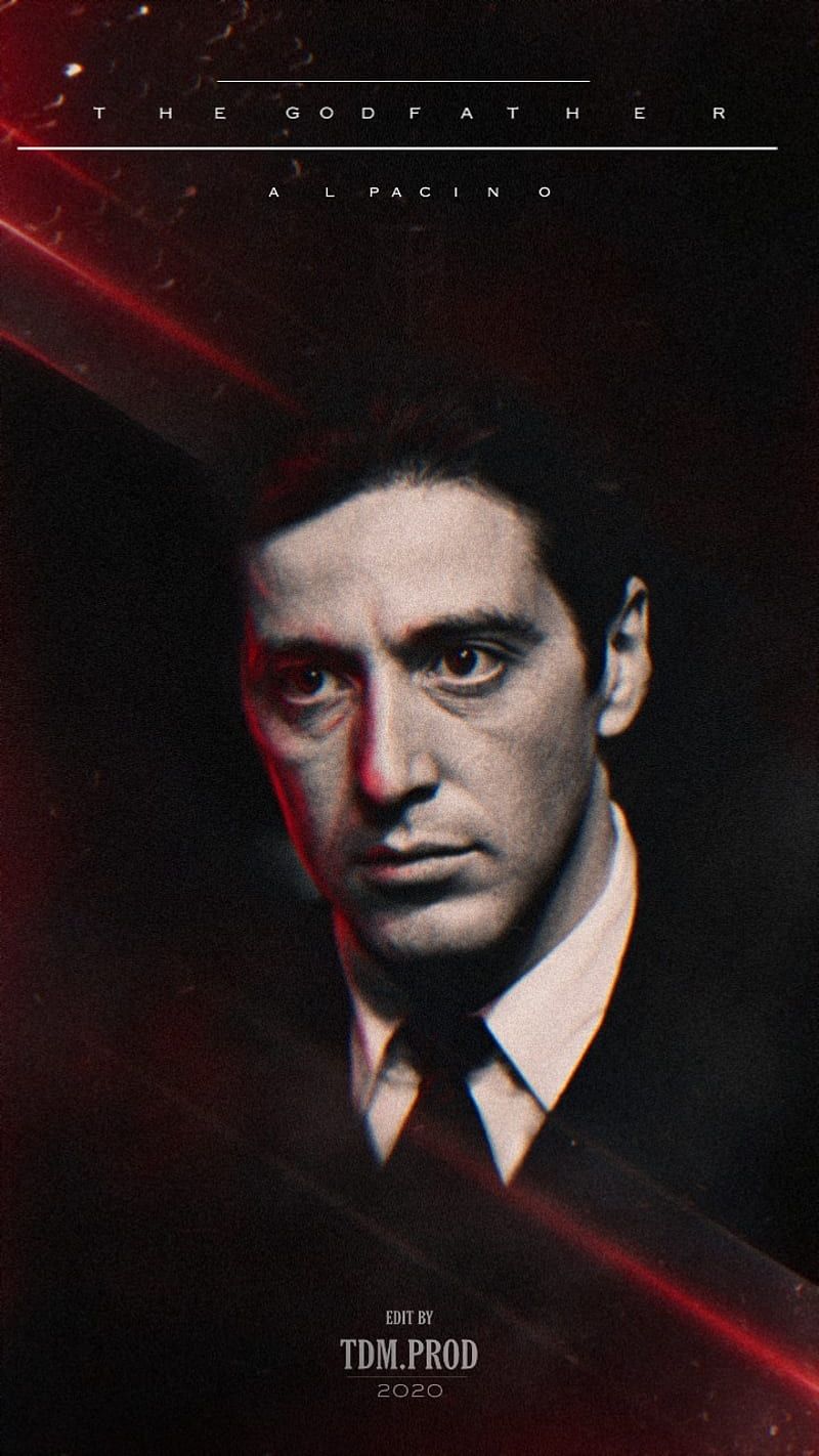 Michael Corleone, Al Pacino, Der Pate, Poster, Dunkelrot, HD, Handy-Hintergrund