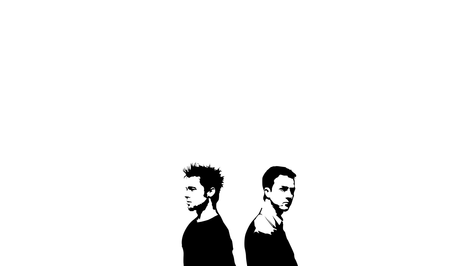 Fight Club, Tyler Durden, Der Erzähler, Minimalismus, Weißer Hintergrund, Full HD Wallpaper