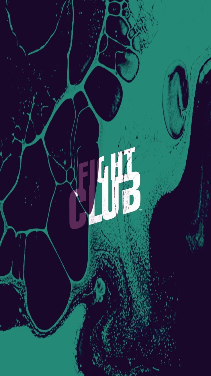 Fight Club, Logo, Türkis, Lila, Illustration, Hochformat, Hintergrundbild fürs Smartphone