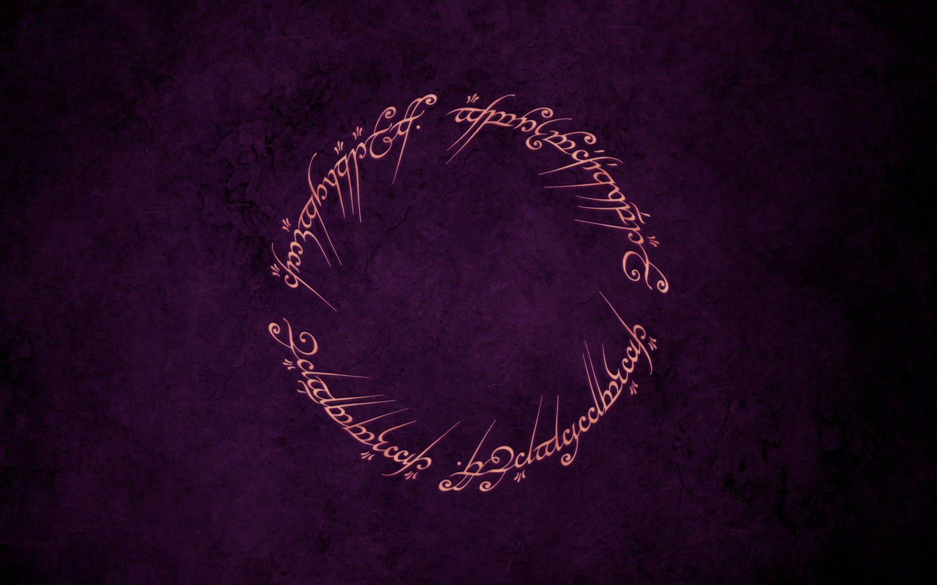 Der Eine Ring, Ringinschrift, Der Herr der Ringe, Lila Hintergrund, Minimalismus, Full HD Wallpaper