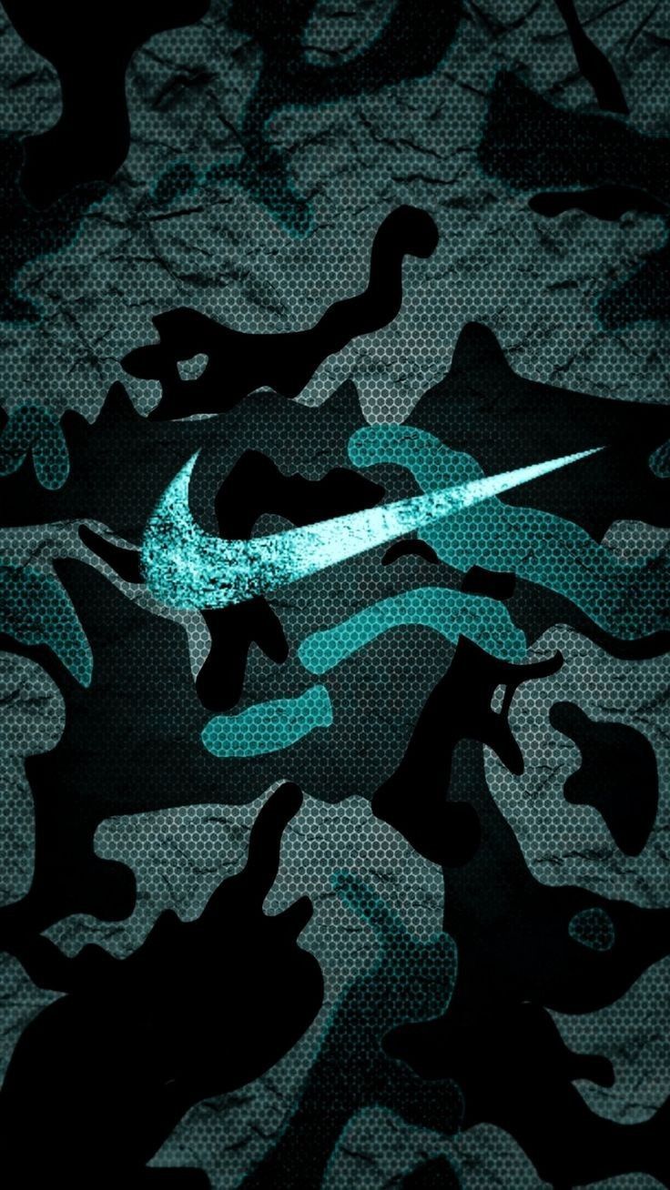Nike, Swoosh, Logo, Camouflage, Dunkelgrün, HD, Handy-Hintergrund im Hochformat