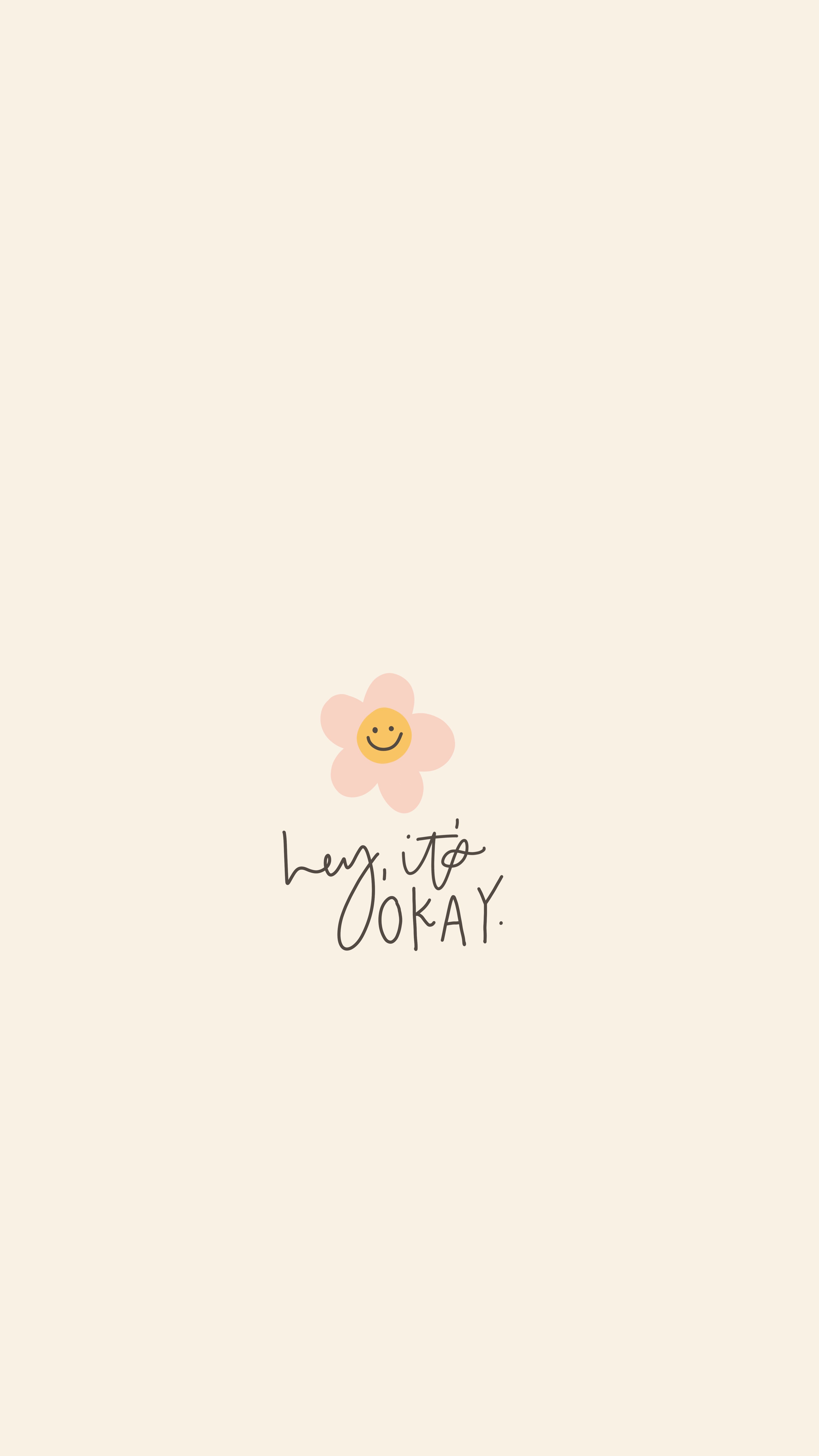 Blume, Zitat, Handschrift, Cremefarbener Hintergrund, Minimalistisch, iPad-Pro-Sperrbildschirm