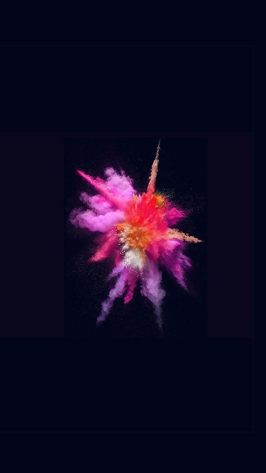 Farbexplosion, Pink, Dunkelblau, Minimalistisch, Blüte, HD, Sperrbildschirm fürs iPhone