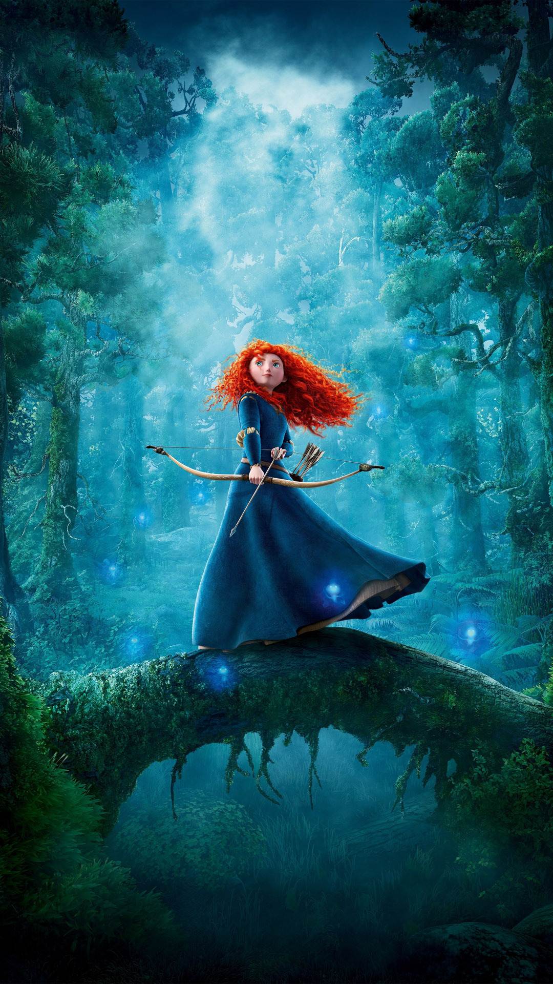 Merida, Merida – Legende der Highlands, Disney Pixar, Wald, Rote Locken, Hochformat, Full-HD-Handy-Hintergrundbild