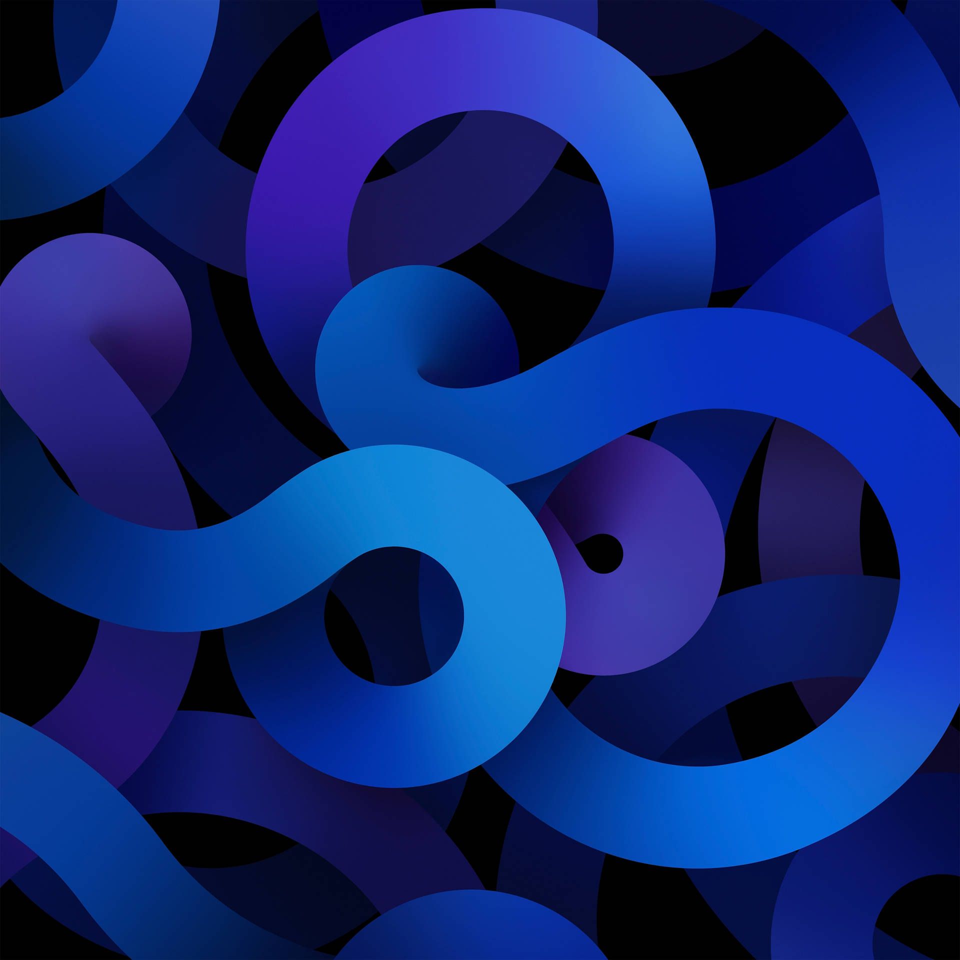 iPad Air, Apple, Abstrakte Schleifen, Blau, Dunkelblau, iPad Pro, Tablet-Hintergrund