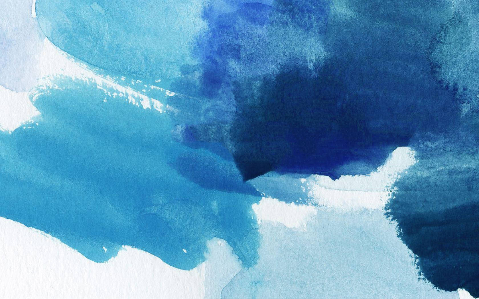 Aquarell, Blau, Pinselstriche, Abstrakt, Farbflecken, MacBook, Desktop-Hintergrund
