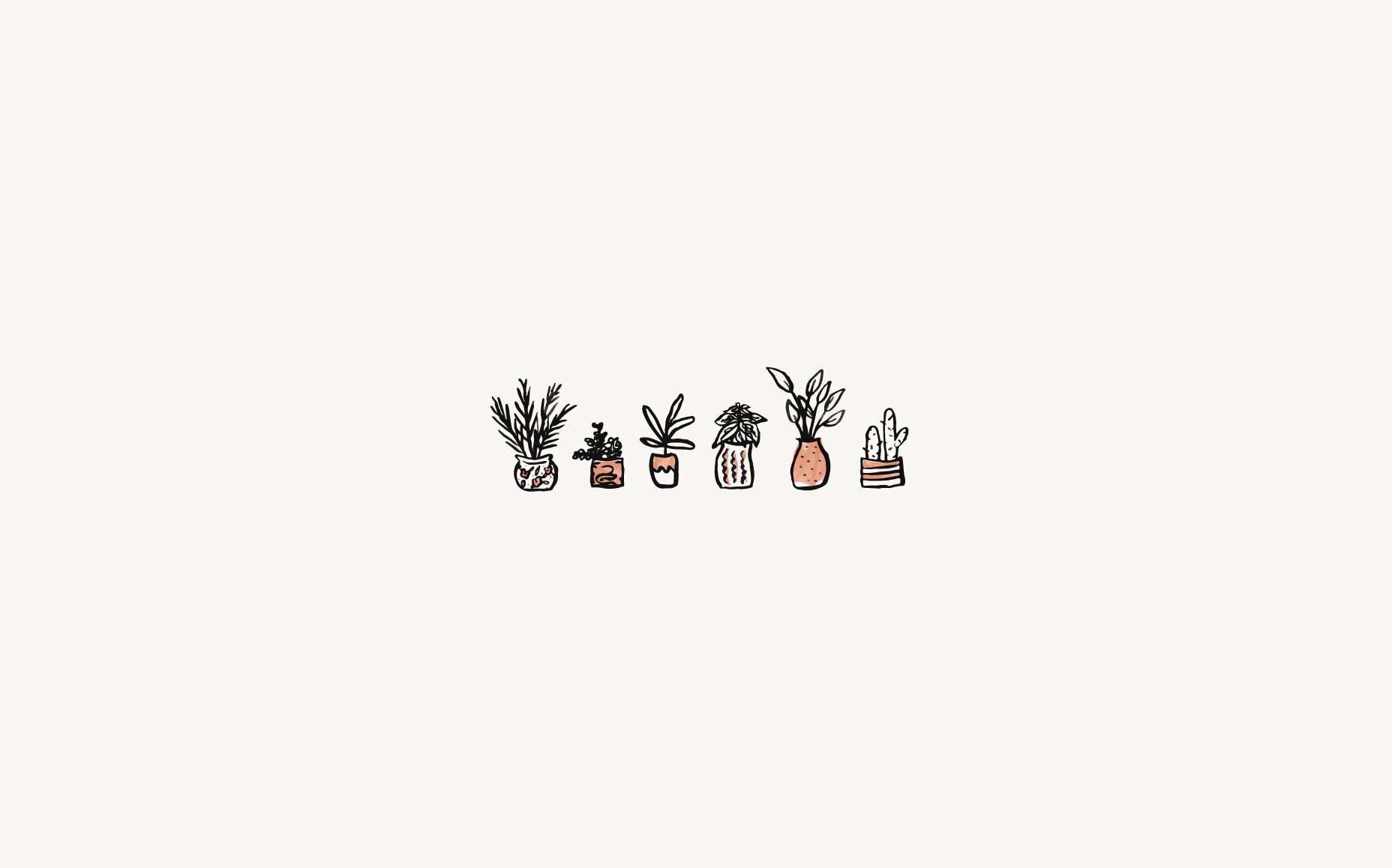 Zimmerpflanzen, Kakteen, Doodle, Weißer Hintergrund, Minimalistisch, HD Wallpaper