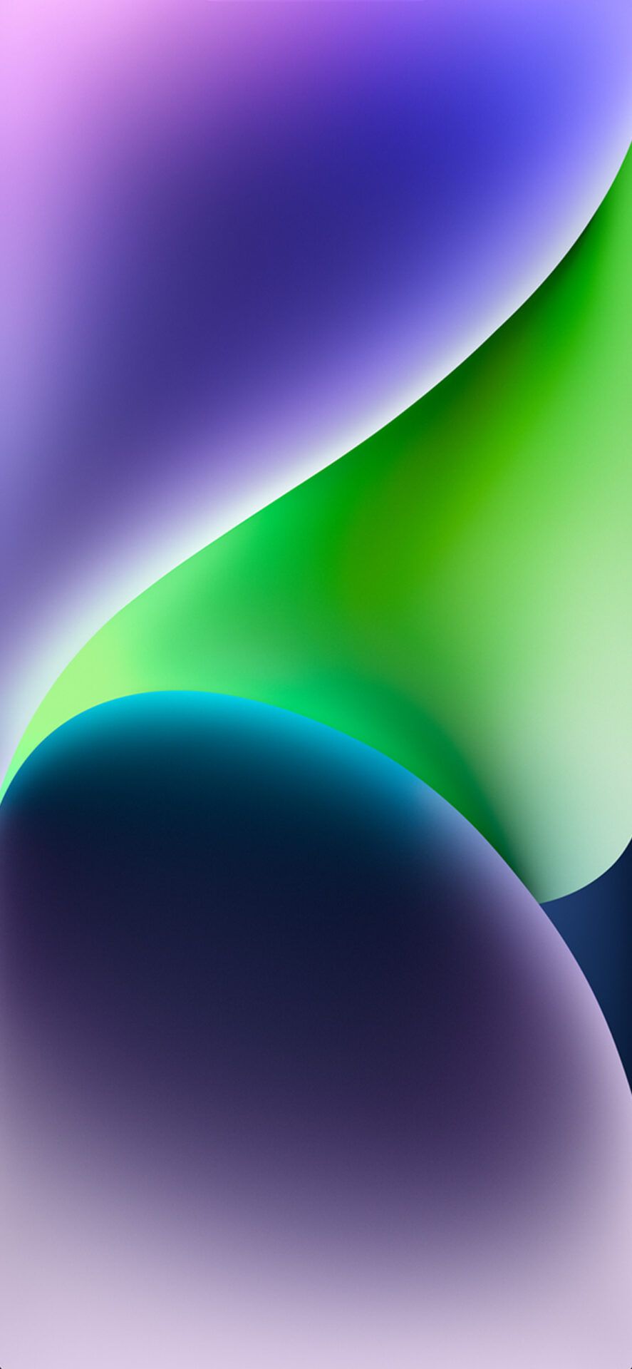Abstrakt, Farbverlauf, Grün, Lila, Kurven, Dunkelblau, iPhone 18 Pro, Wallpaper