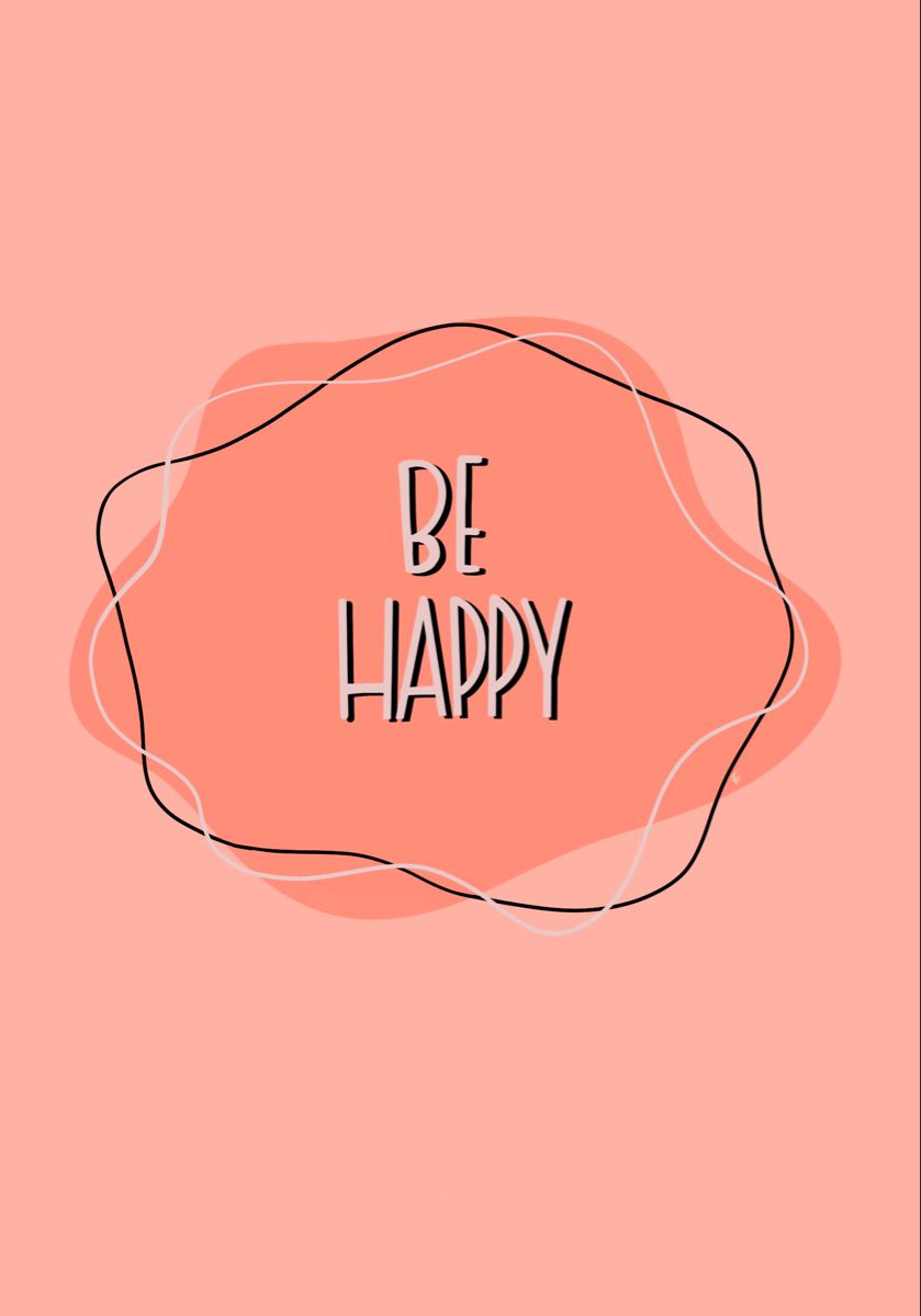 Be happy, Schriftzug, Lachsrosa Hintergrund, Minimalistisch, iPad Pro, Wallpaper
