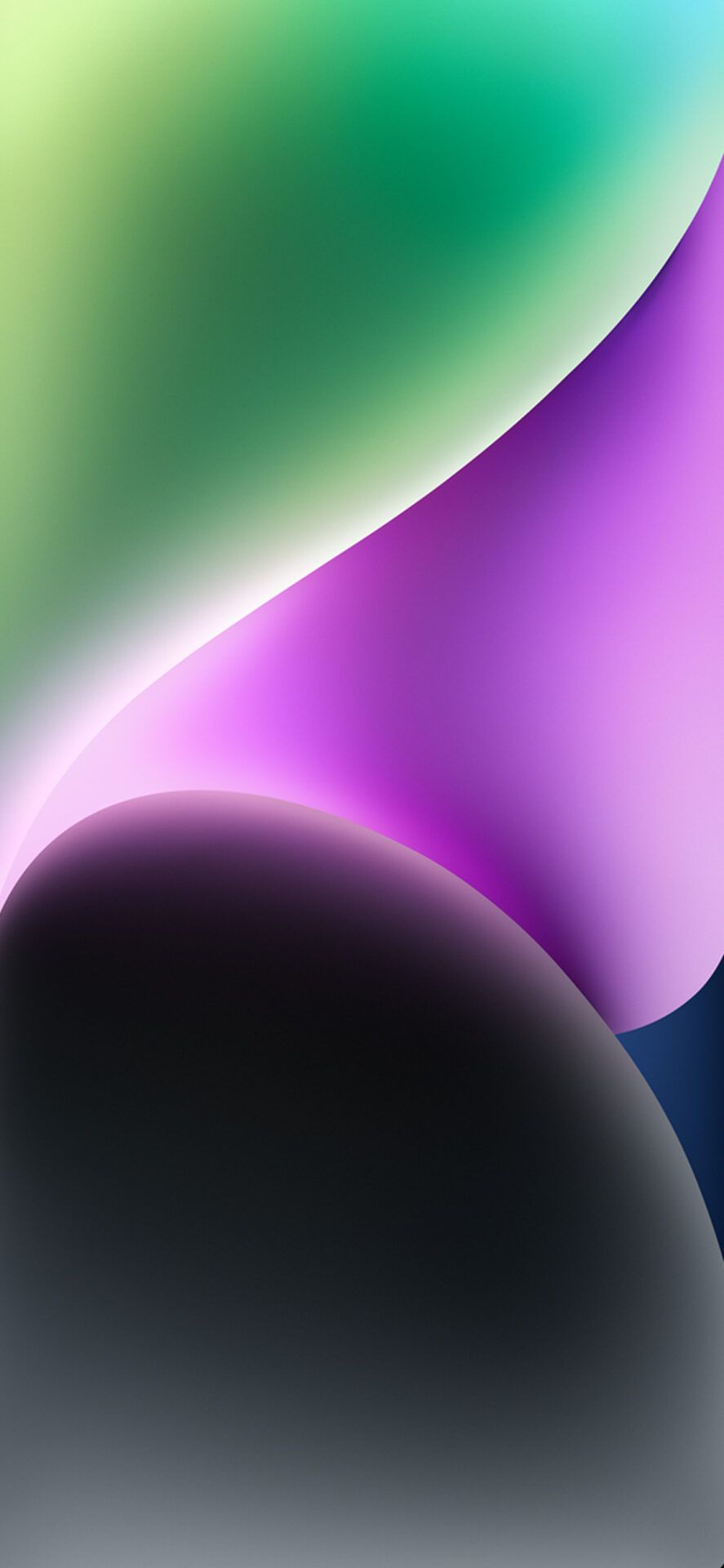 Abstrakt, Farbverlauf, Grün, Lila, Kurven, iPhone 18 Pro, Sperrbildschirm
