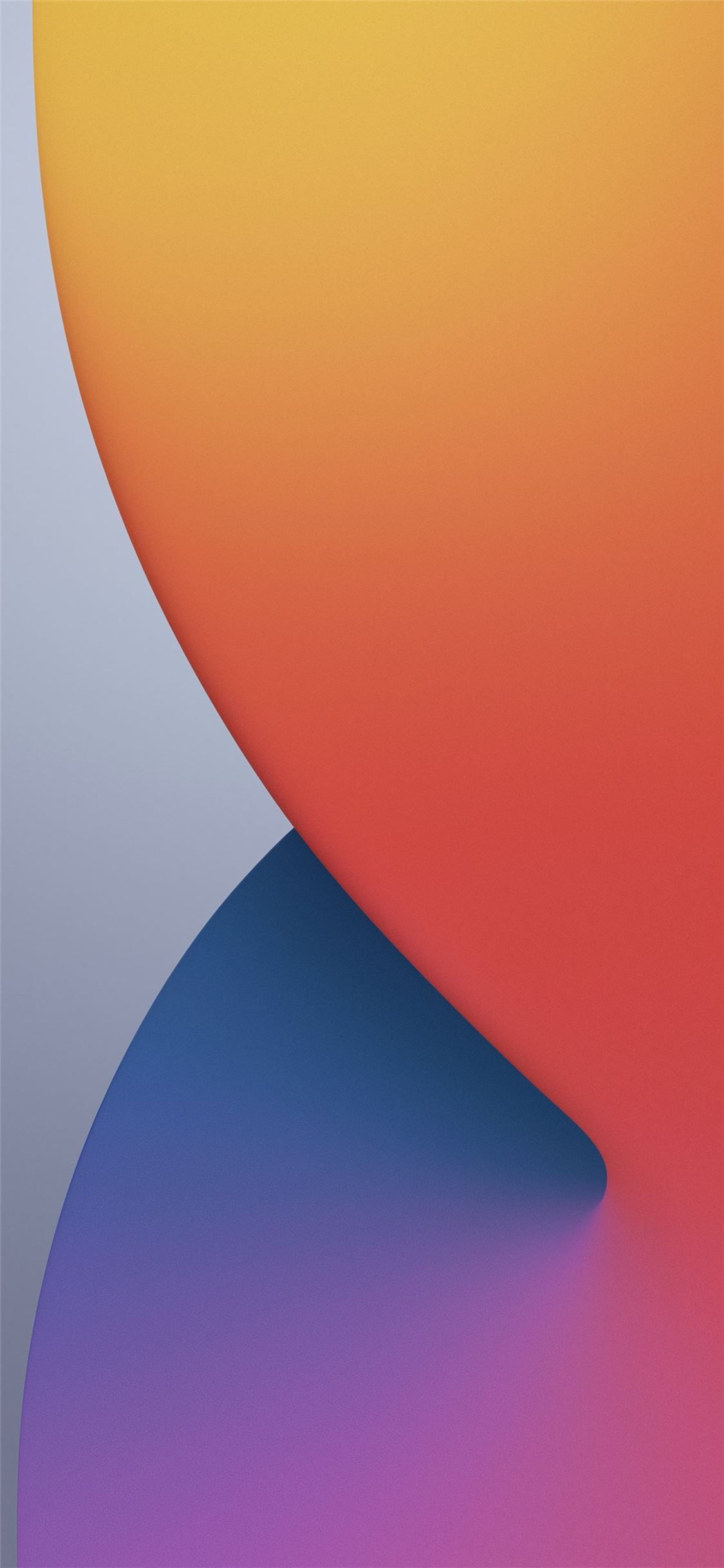 iOS 14, Abstrakt, Farbverlauf, Orange, Blau, Kurven, iPhone 18 Pro, Handy-Hintergrundbild
