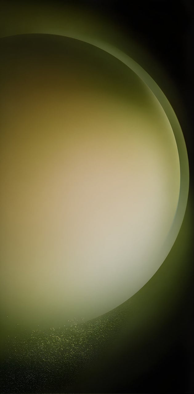 Samsung Galaxy S23, Leuchtender Kreis, Olivgrün, Schwarzer Hintergrund, Minimalismus, Hintergrundbild fürs Samsung Galaxy