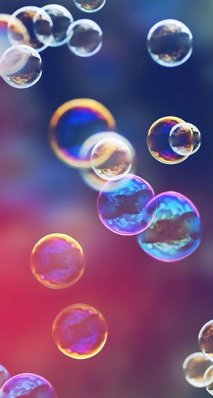 Seifenblasen, Bokeh, Blau und Rosa, Abstrakt, Verträumt, Hintergrundbild fürs Handy
