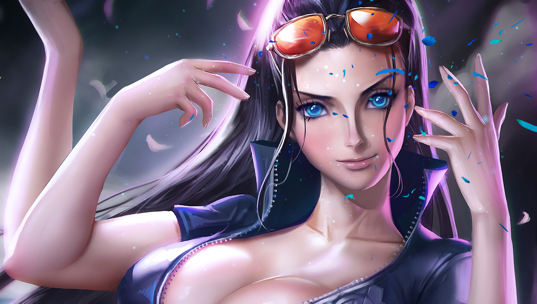 Nico Robin, One Piece, Anime, Sonnenbrille, Fan-Art, HD, Desktop-Hintergrund für Windows