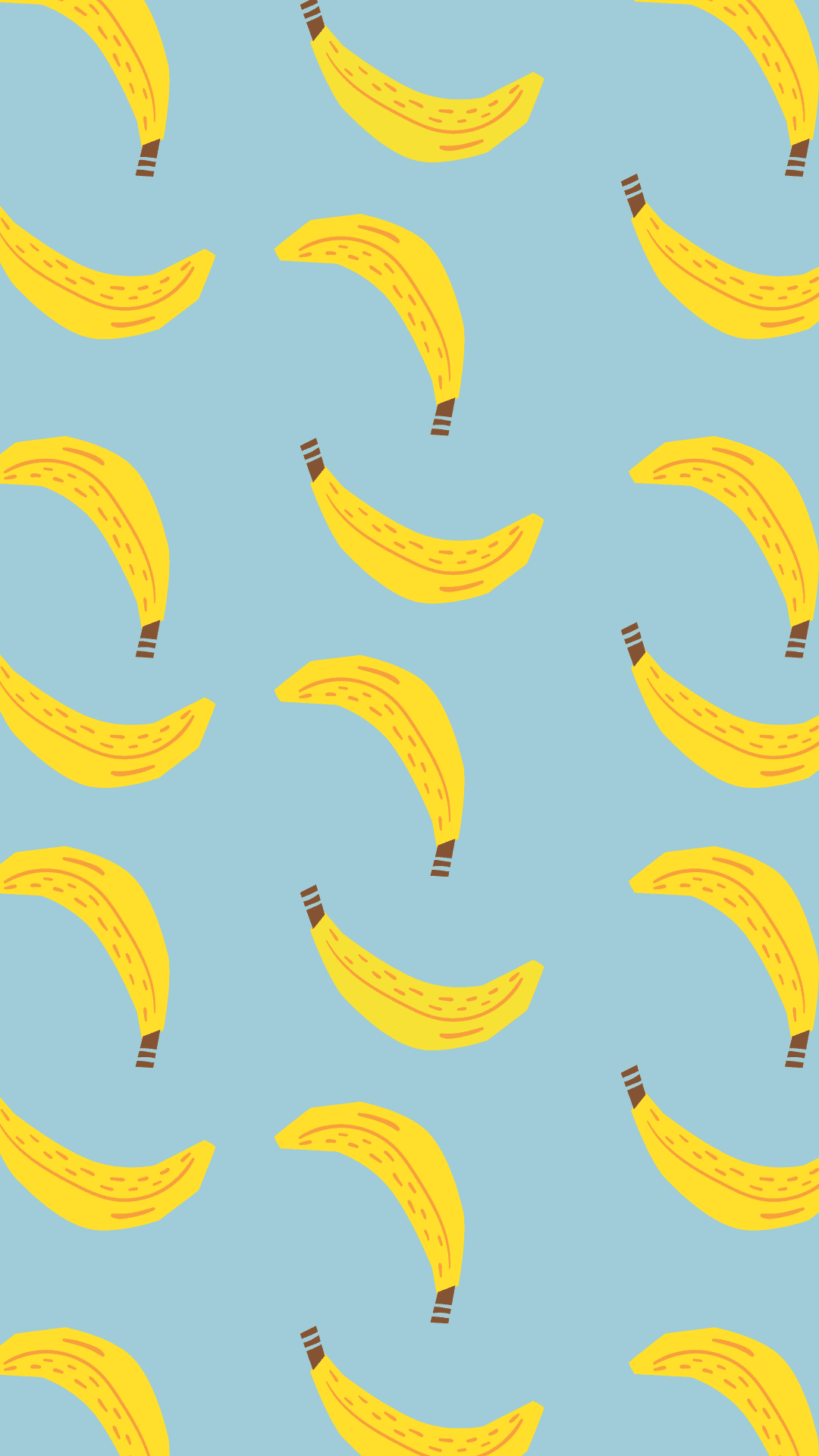 Bananen, Muster, Hellblau, Gelb, Obst, Full HD, Sperrbildschirm fürs iPhone