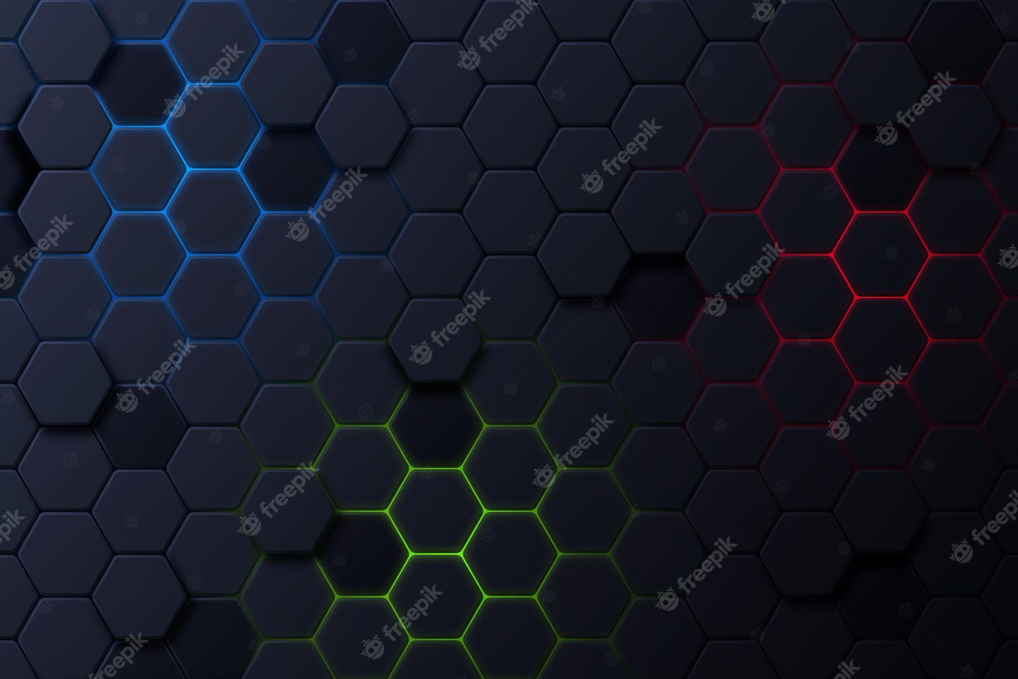 Sechsecke, Wabenmuster, Neon, Dunkelgrau, Full HD, Desktop-Hintergrund für Windows