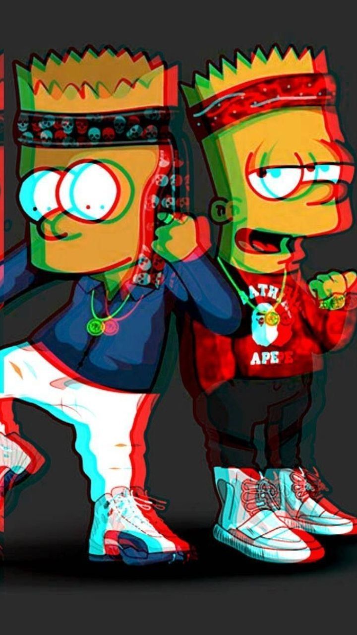 Bart Simpson, Die Simpsons, Streetwear, Hypebeast, 3D-Effekt, HD, iPhone-Hintergrundbild