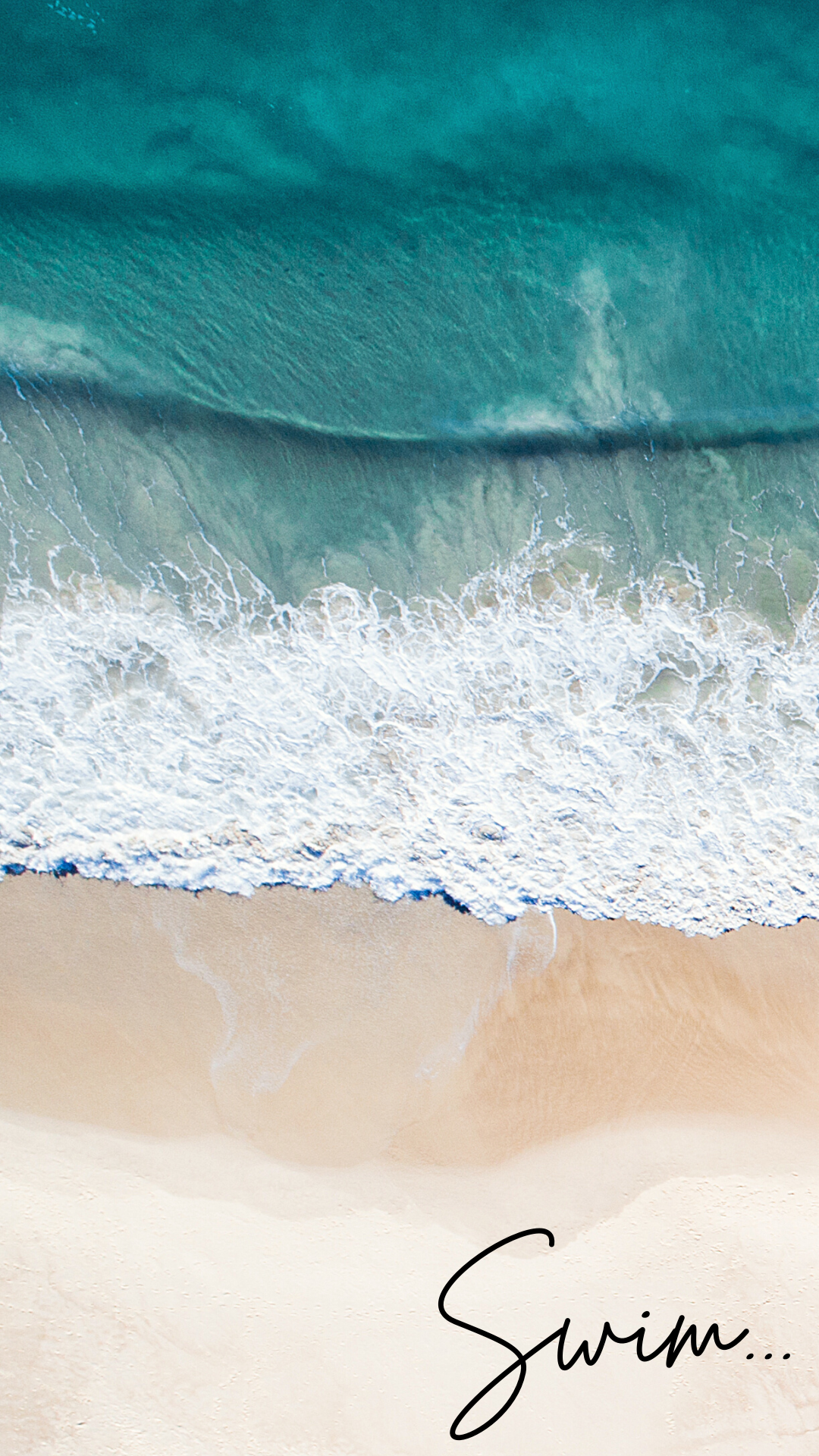 Strand, Wellen, Luftaufnahme, Türkis, Swim, Full HD, Hintergrundbild fürs Handy