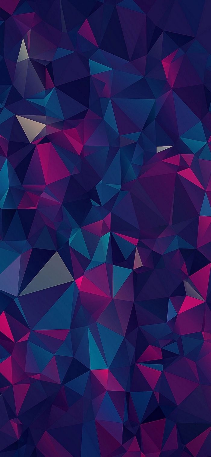 Polygone, Low Poly, Lila-Blau, Geometrisch, Hochformat, Hintergrundbild für iPhone und Android