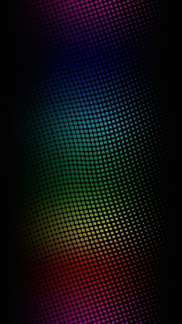 Punktmuster, Halbton, Dunkel, Schwarzer Hintergrund, Minimalistisch, Sperrbildschirm fürs iPhone