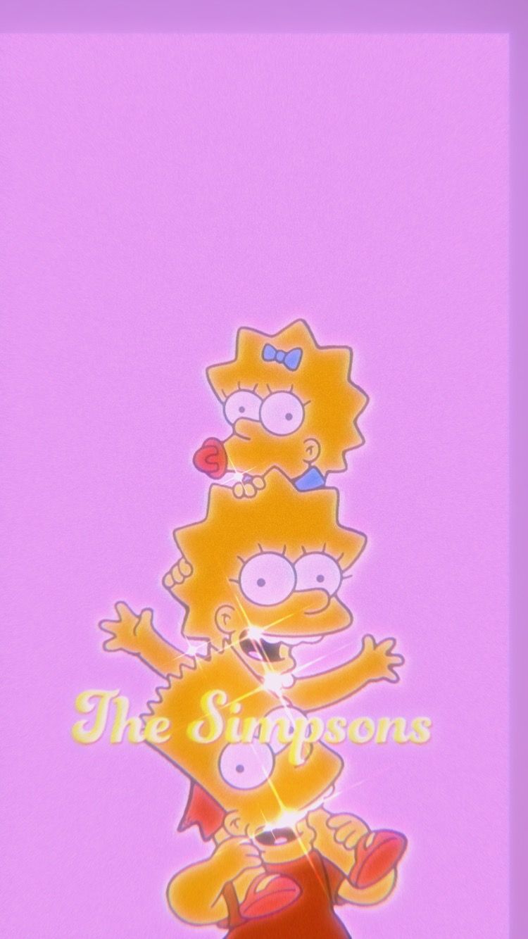 Lisa Simpson, The Simpsons, Schriftzug, Lila, Hintergrundbild für iPhone und Android