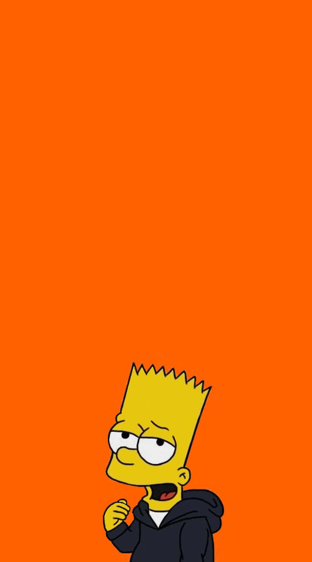 Bart Simpson, Orange, Hoodie, Minimalistisch, HD, Handy-Hintergrund im Hochformat