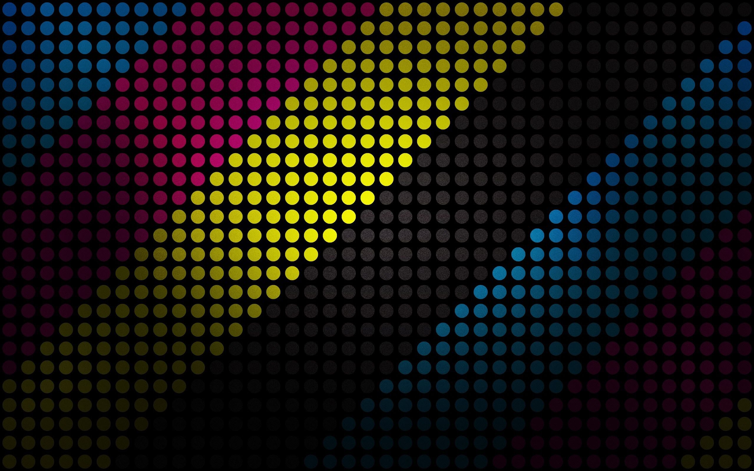 Punktmuster, Streifen, Bunt, Schwarzer Hintergrund, Retro, 2K Wallpaper