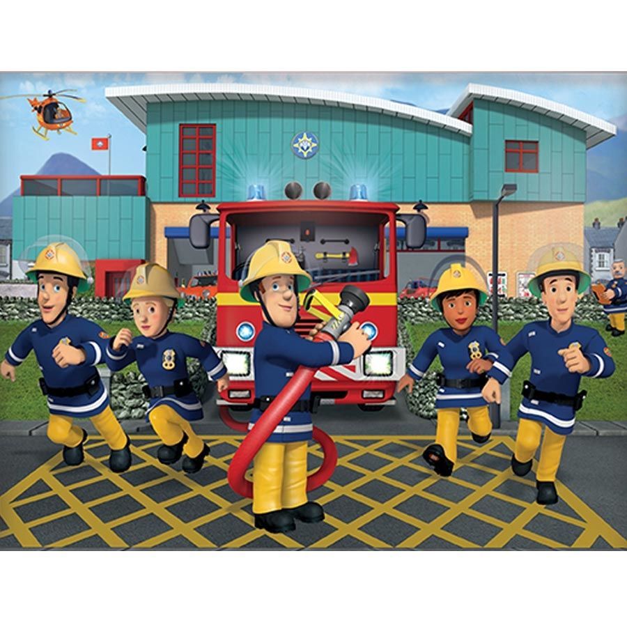 Feuerwehrmann Sam, Feuerwache, Feuerwehrteam, Schlauch, Kinderserie, Hintergrundbild fürs iPad