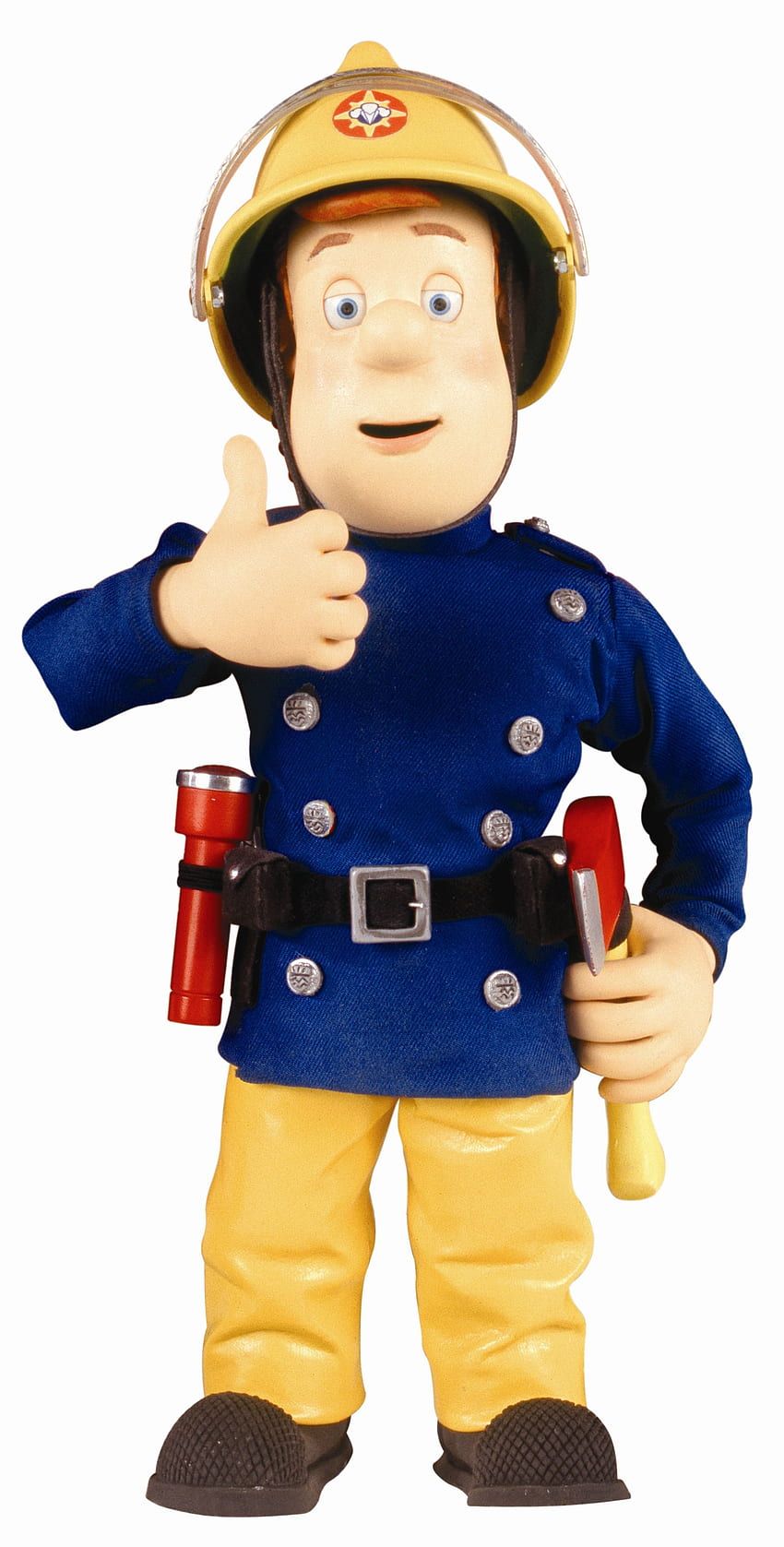 Feuerwehrmann Sam, Daumen hoch, Feuerwehrhelm, Uniform, Weißer Hintergrund, Sperrbildschirm fürs iPhone