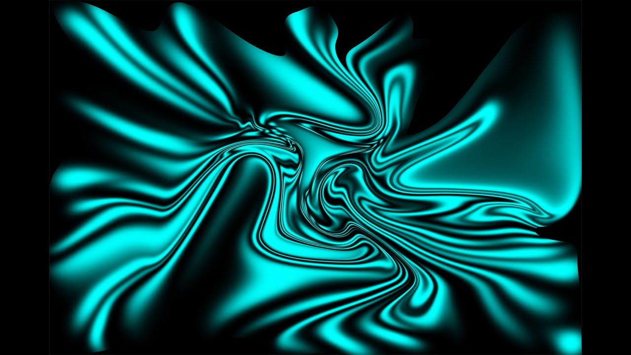 Flüssige Formen, Türkis, Seide, Schwarzer Hintergrund, Abstrakt, HD Wallpaper
