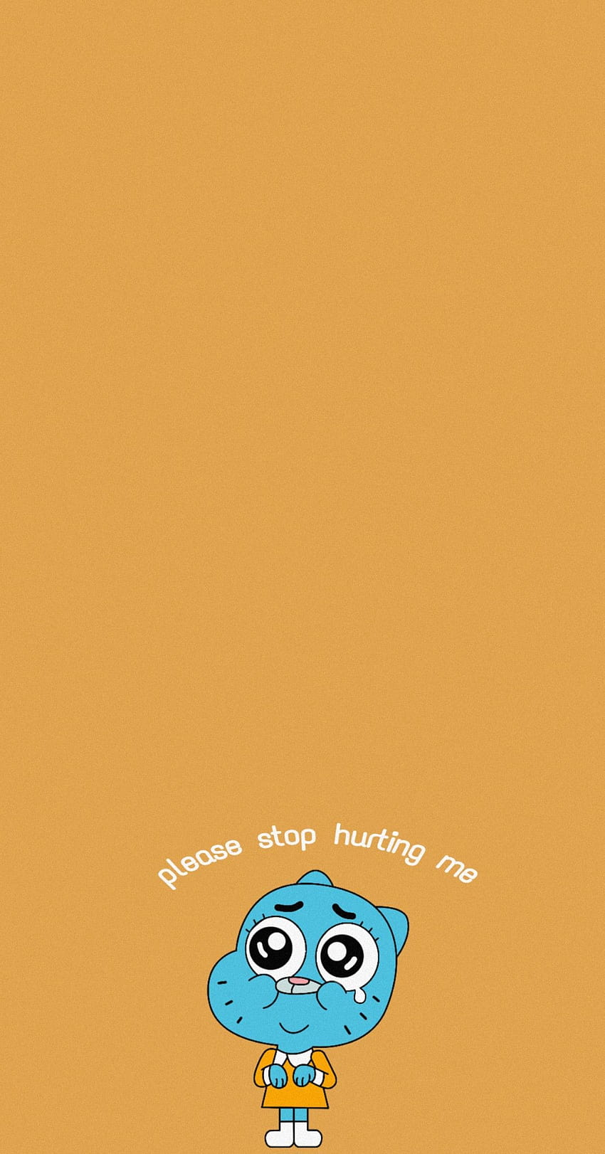 Gumball Watterson, Orange Hintergrund, Minimalismus, Text, Hochformat, Sperrbildschirm fürs iPhone