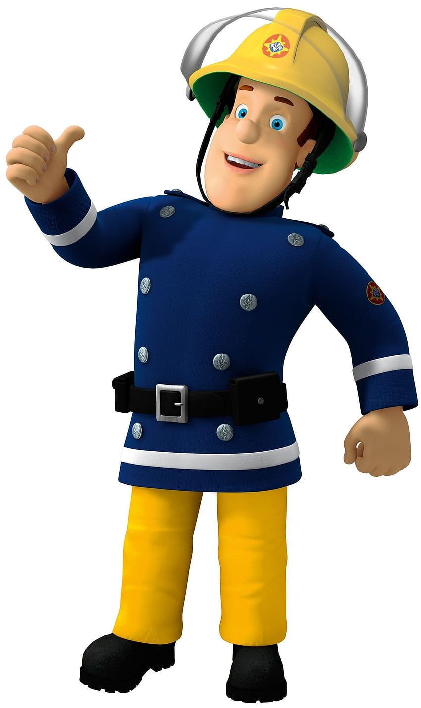 Feuerwehrmann Sam, Feuerwehrhelm, Uniform, 3D-Animation, Weißer Hintergrund, Sperrbildschirm