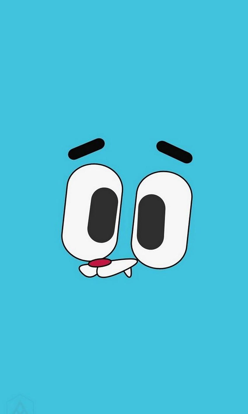 Gumball Watterson, Augen, Gesicht, Türkis, Minimalismus, Hochformat, HD, Handy-Hintergrundbild