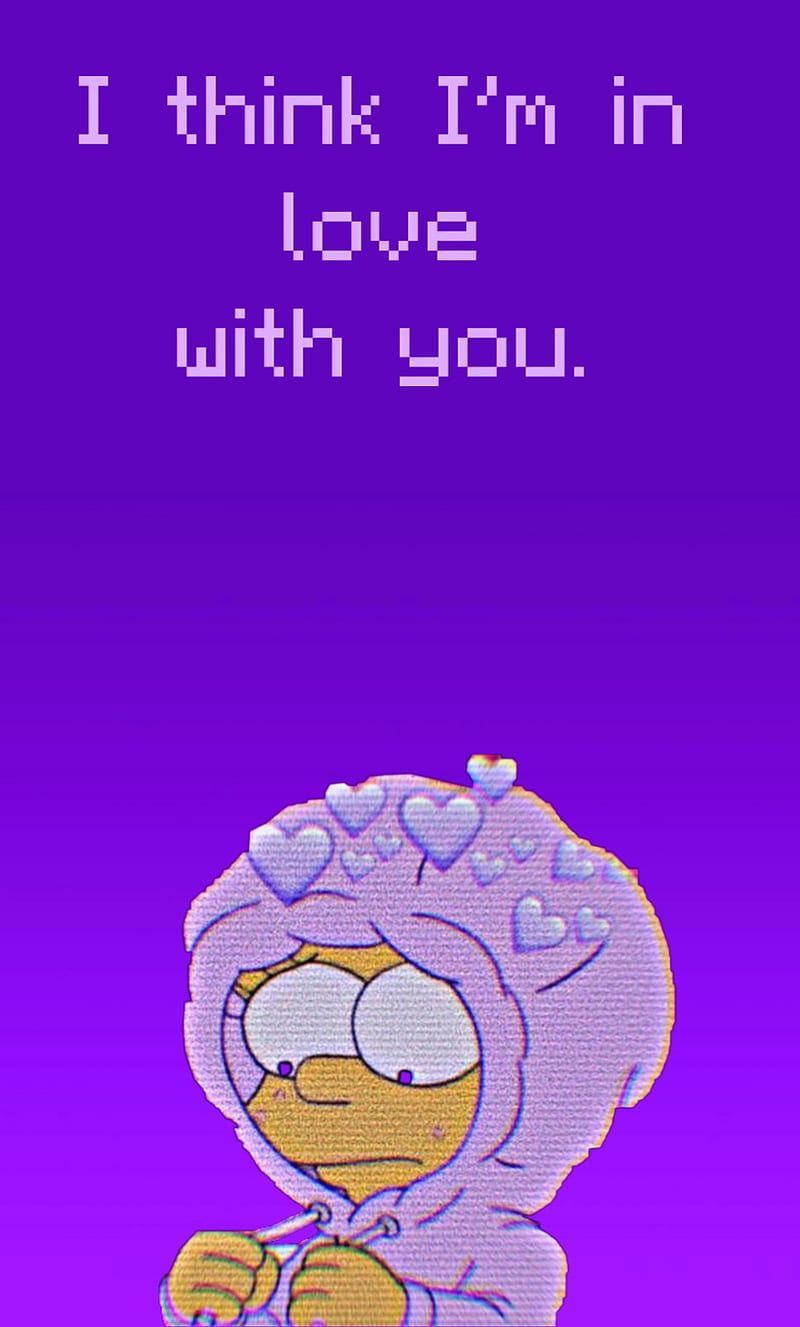 Lisa Simpson, I think I'm in love with you, Lila, Zitat, HD, iPhone-Hintergrundbild