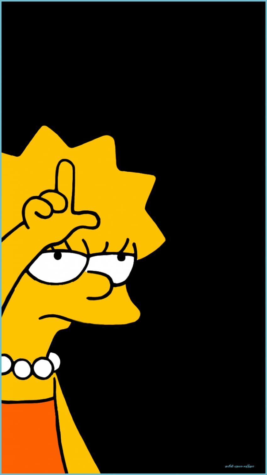 Lisa Simpson, Loser-Geste, Schwarzer Hintergrund, HD, Sperrbildschirm fürs iPhone