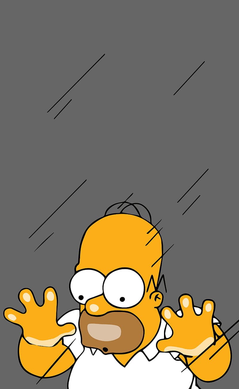 Homer Simpson, Glasscheibe, Grau, Meme, HD, Hintergrundbild fürs Handy