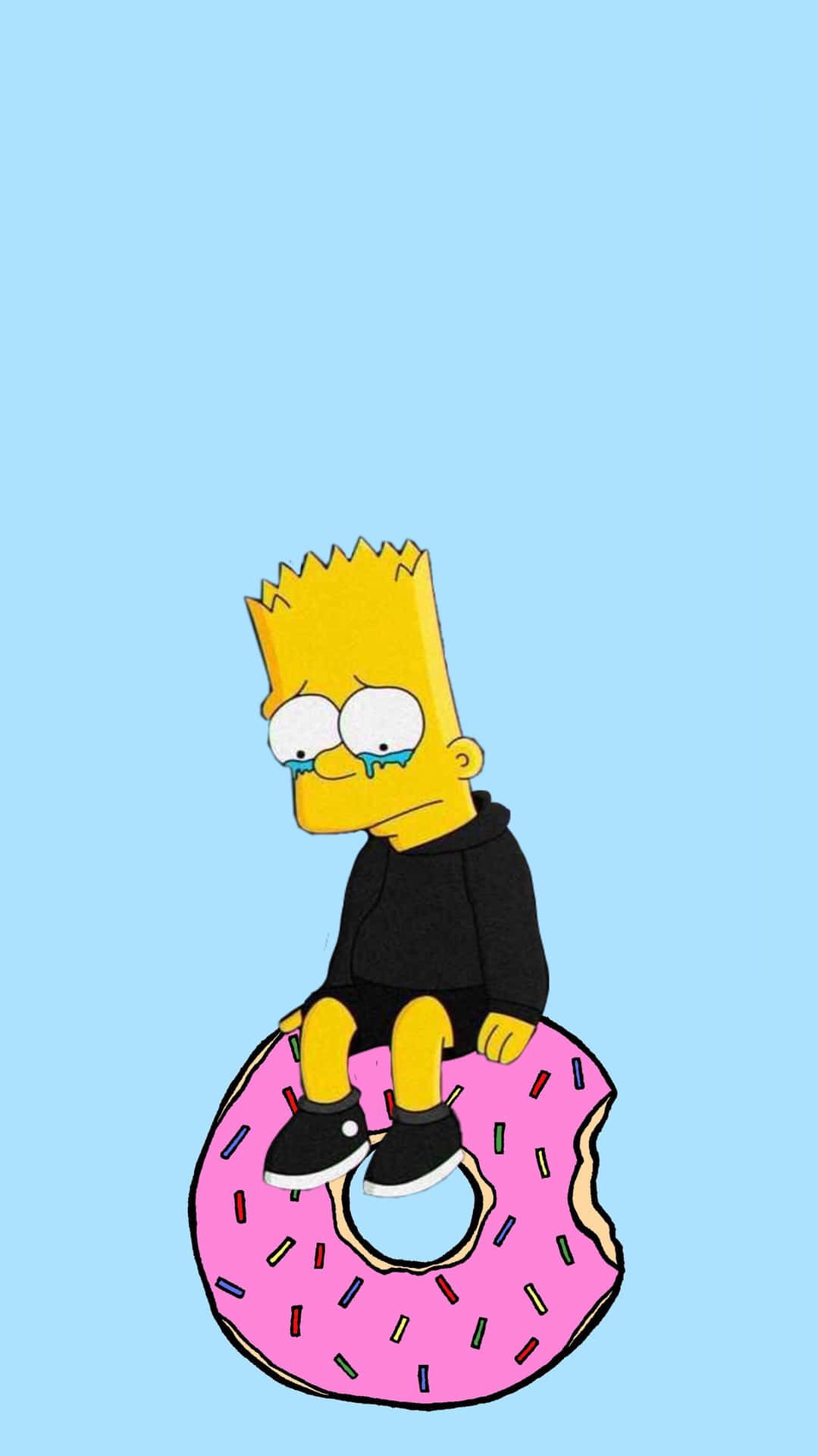 Bart Simpson, Donut, Hellblauer Hintergrund, HD, Sperrbildschirm fürs iPhone