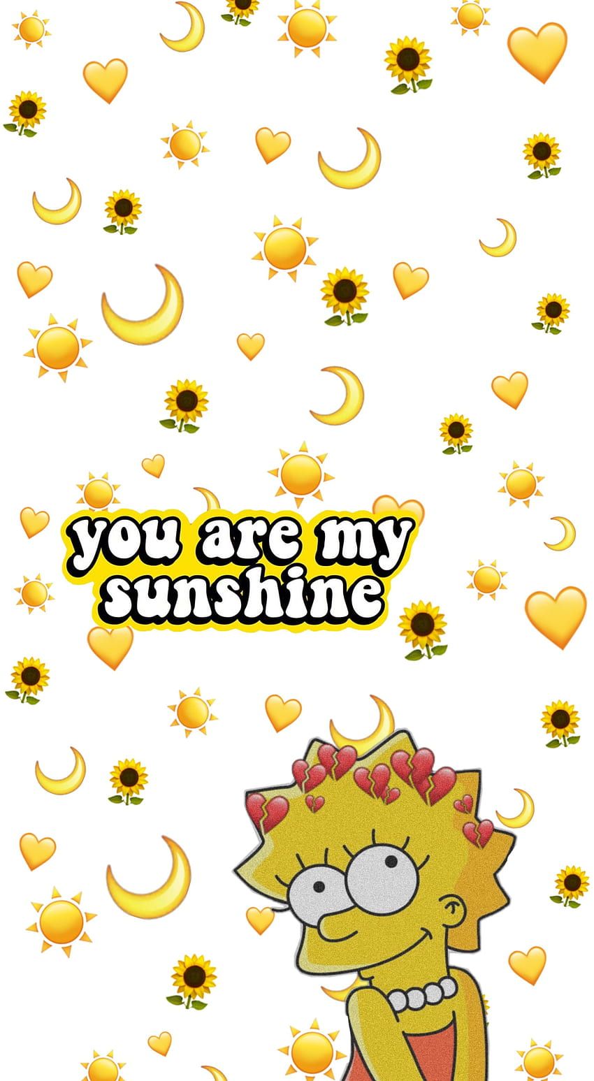 Lisa Simpson, You are my sunshine, Sonnen, Muster, HD, Handy-Hintergrund im Hochformat