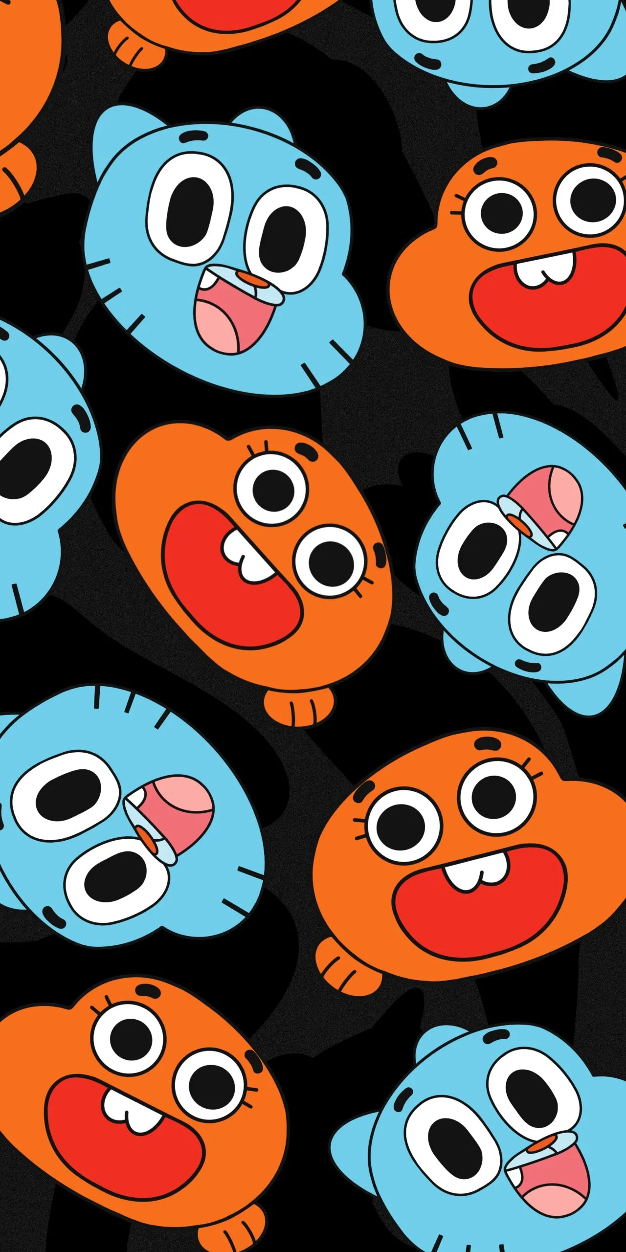 Gumball Watterson, Darwin Watterson, Muster, Schwarzer Hintergrund, Hochformat, Sperrbildschirm
