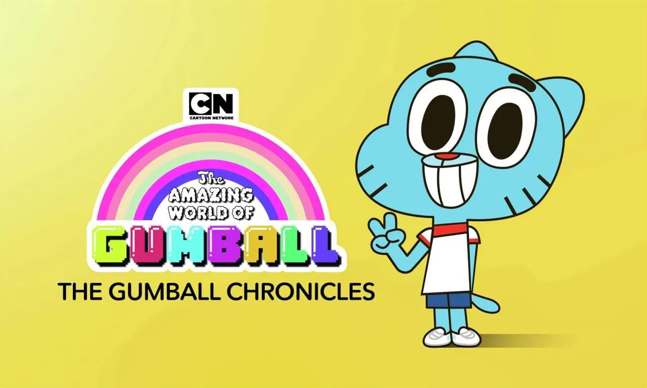The Gumball Chronicles, Gumball Watterson, Die fantastische Welt von Gumball, Logo, Cartoon Network, Gelber Hintergrund, HD Wallpaper