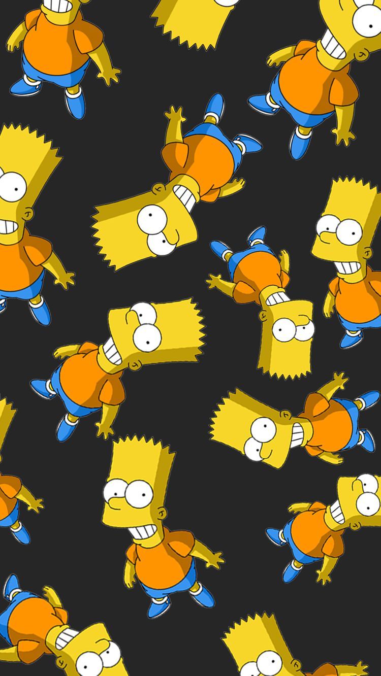 Bart Simpson, Muster, Schwarzer Hintergrund, HD, Sperrbildschirm fürs iPhone