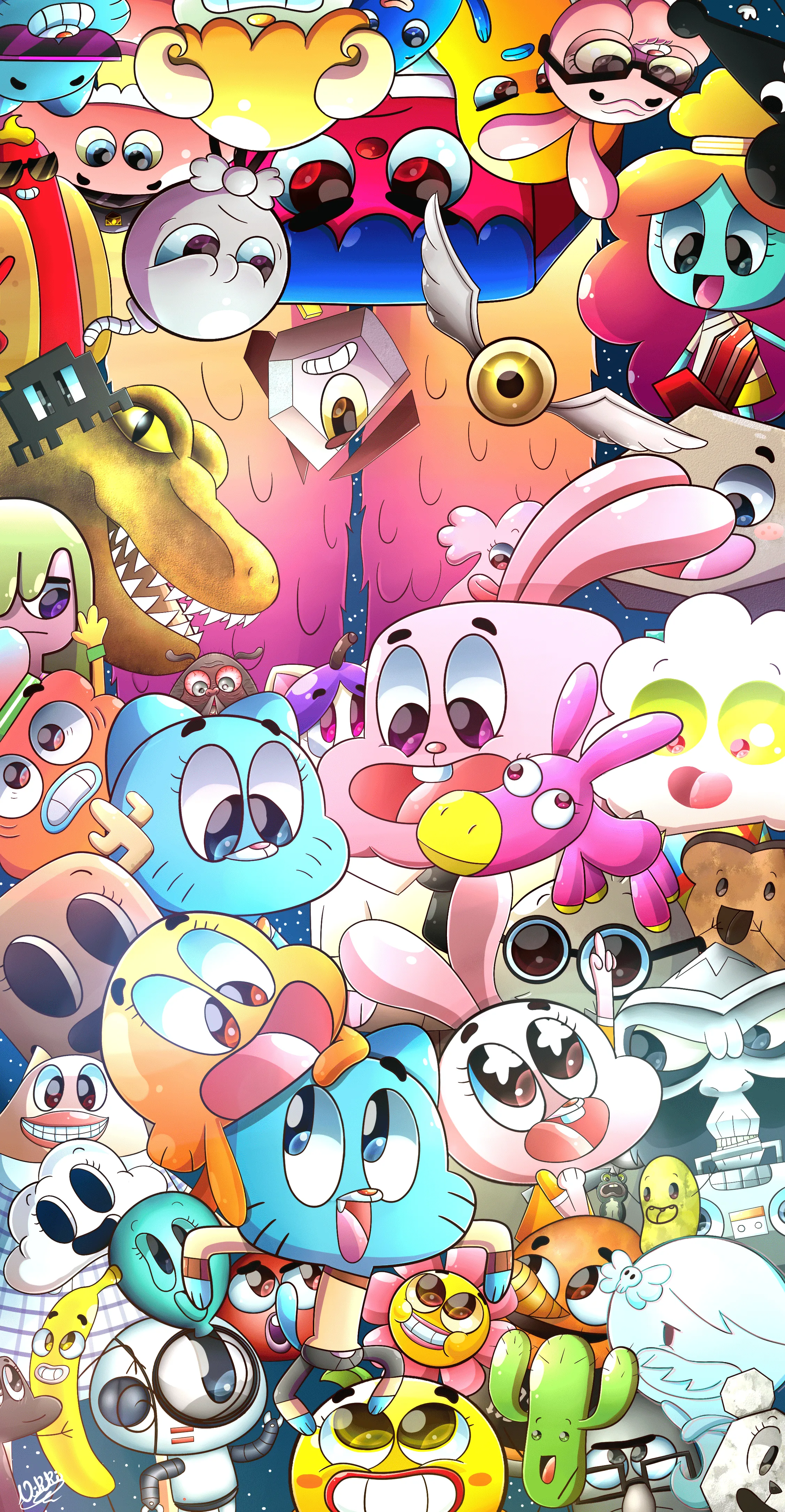 Die fantastische Welt von Gumball, Figuren, Collage, Bunt, Gruppenbild, Hochformat, iPhone-Hintergrundbild