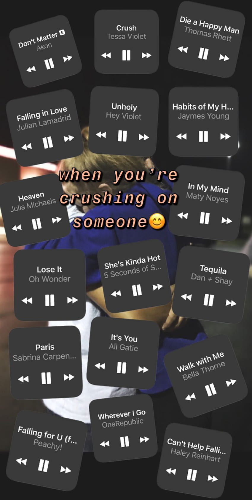 Playlist, Songtitel, Collage, Text, Dunkelgrau, HD, Sperrbildschirm fürs iPhone
